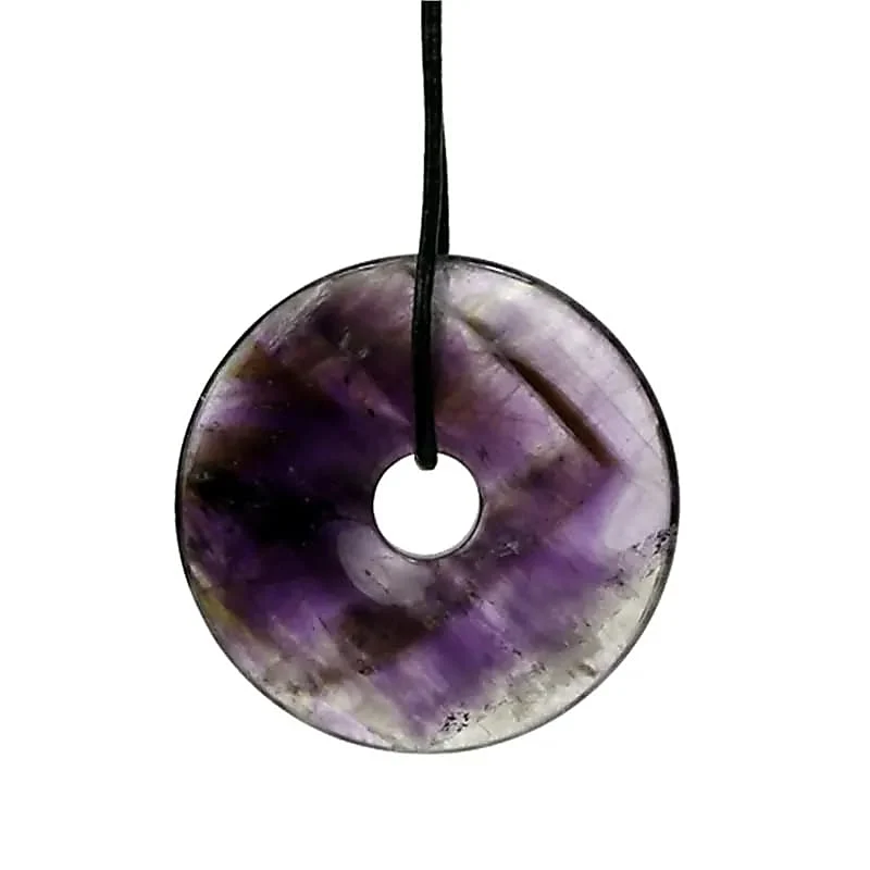 Traceur GPS Pendentif Donut en Améthyste sans cordon