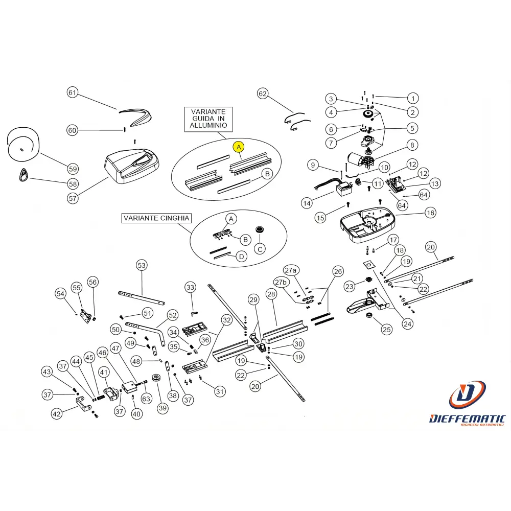 21 Guida Alluminio 1,5 + 1,5 Mt (2Pz) O 3 Mt (1Pz Intera ) Utile Uniko Ricambio en Inox 304