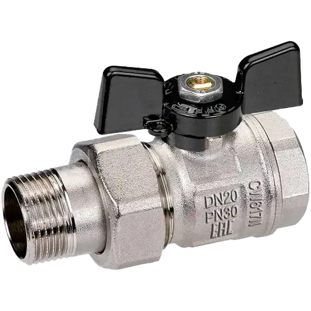 Valvola Sfera P. Totale Femmina Con Bocchettone Leva Bugatti 1/2" Dn 15 Pn 50