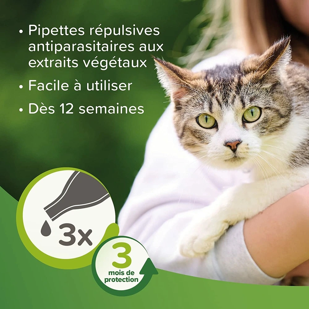 – vetopure – pipettes répulsives antiparasitaires chat | Résistant aux Intempéries