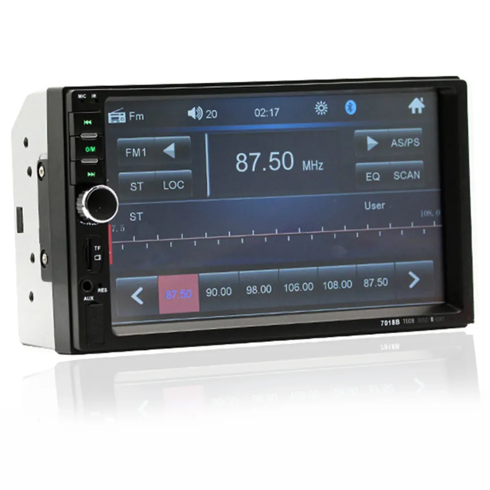 TD® 7'' 2DIN Autoradio Bluetooth Écran Tactile USB FM MP4 MP5 Lecteur Stéréo -Dash Joueur de voiture mp5