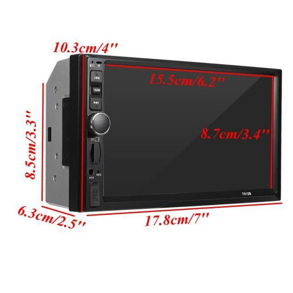 TD® 7'' 2DIN Autoradio Bluetooth Écran Tactile USB FM MP4 MP5 Lecteur Stéréo -Dash Joueur de voiture mp5