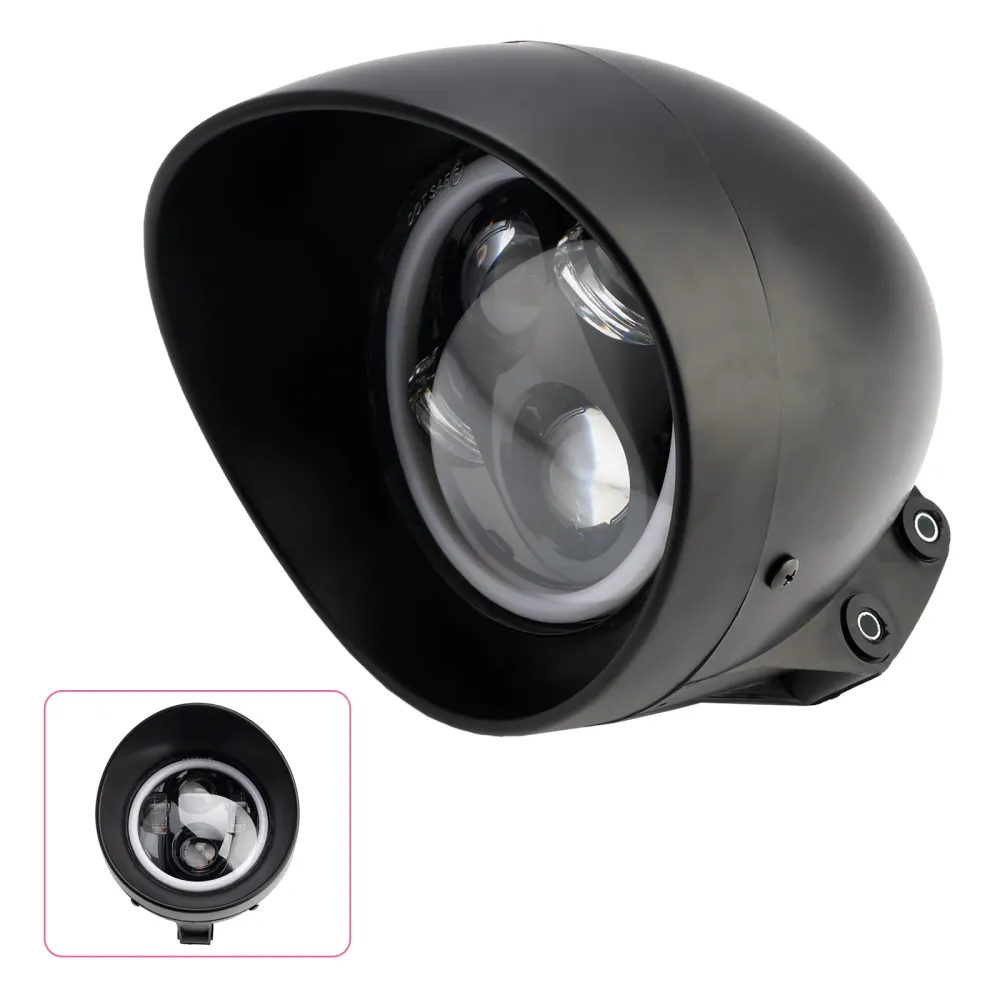 5.75" Phare universel chromé à 4 ampoules pour moto