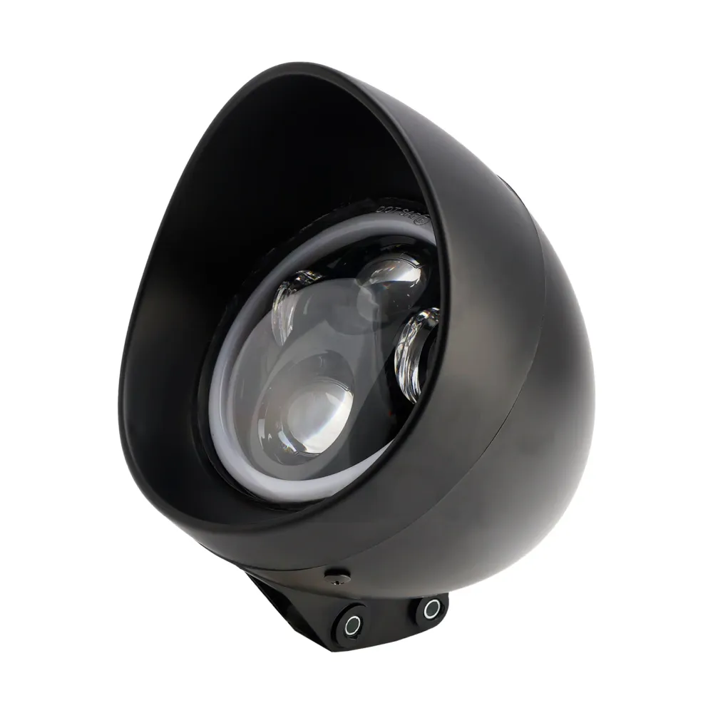 5.75" Phare universel chromé à 4 ampoules pour moto