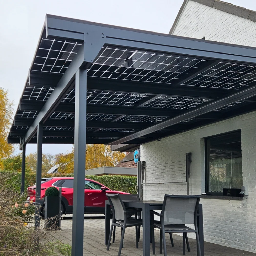 Abri voiture photovoltaïque | Abri voiture solaire pour la recharge électrique en Italie