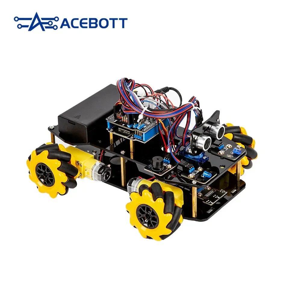 Kit de démarrage voiture intelligente ACEBOTT ESP32 4WD roue Mecanum multidirectionnelle