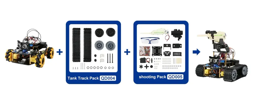 Kit de démarrage voiture intelligente ACEBOTT ESP32 4WD roue Mecanum multidirectionnelle