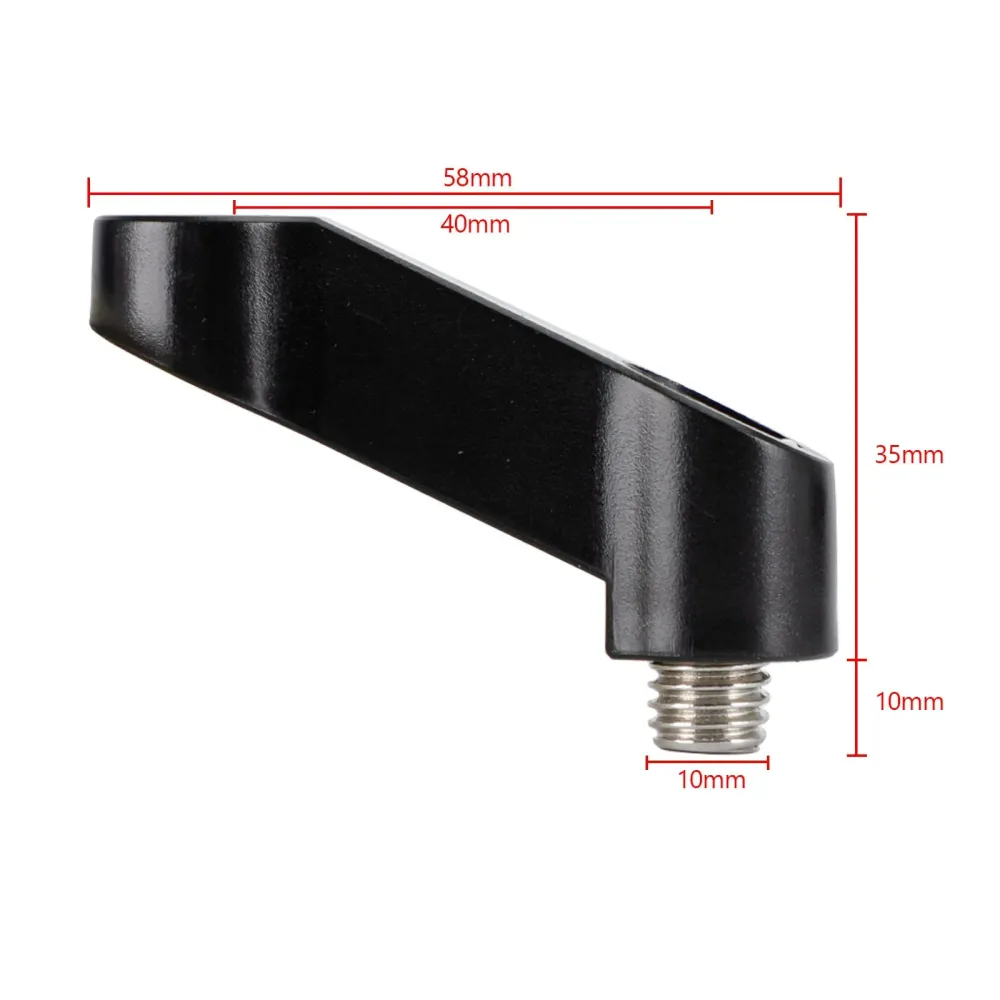 Adaptateur d'extension de miroir ABS pour moto, 10mm x 1, 5, supports de bras, paire droite