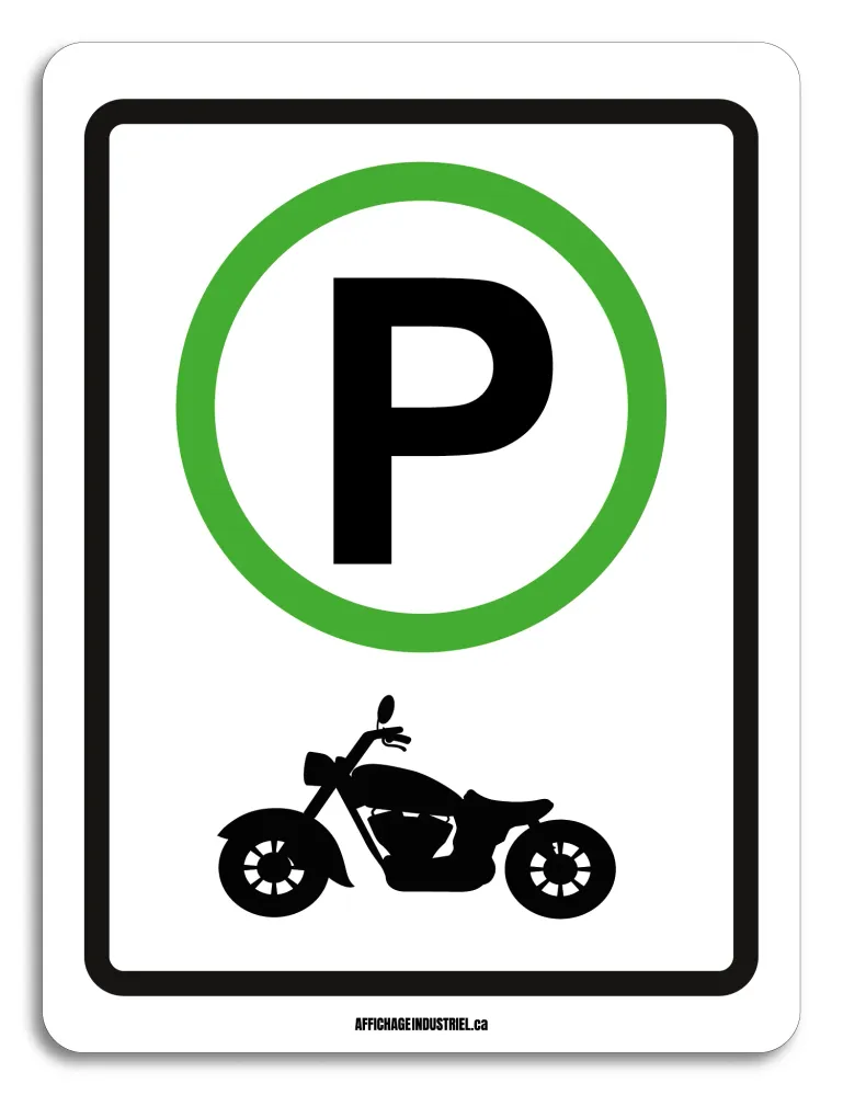 Stationnement moto AFFICHAGE INDUSTRIEL.ca