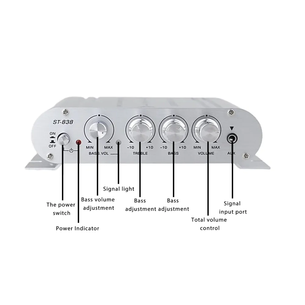 Amplificateur stéréo Audio de voiture 12V 2.1 canaux 400 WATTS, Booster Radio MP3 HiFi