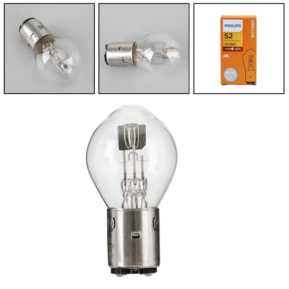 Ampoule Phare générique pour moto Philips 12728 Premium Vision S2 35/35W BA20d + 30%