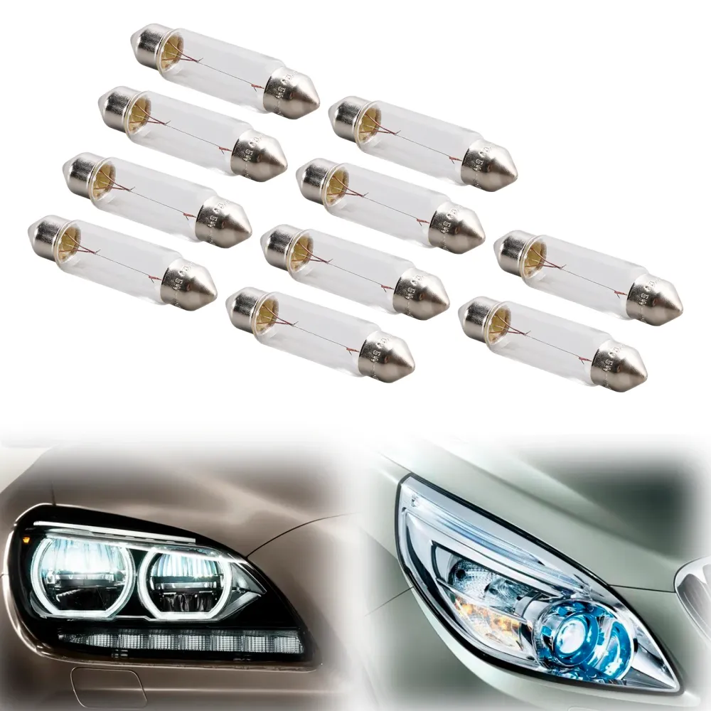 Ampoule tubulaire pour lumière de voiture, 10 pièces, C5W SV8.5 43MM 6413 12V 5W pour OSRAM