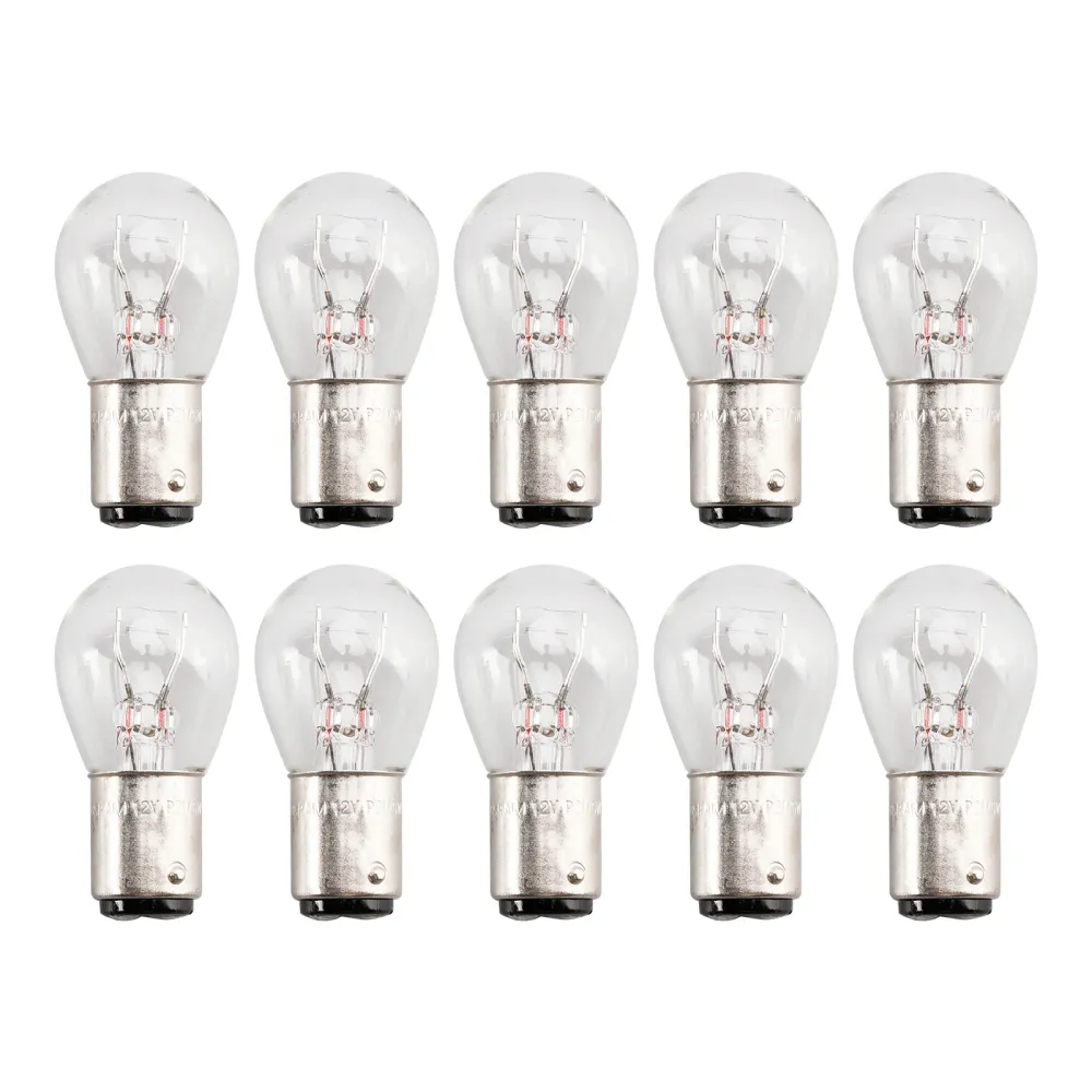 Ampoule tubulaire pour phare de voiture, 10 pièces, P21/5W BAY15D 7528 12V 21/5W pour OSRAM