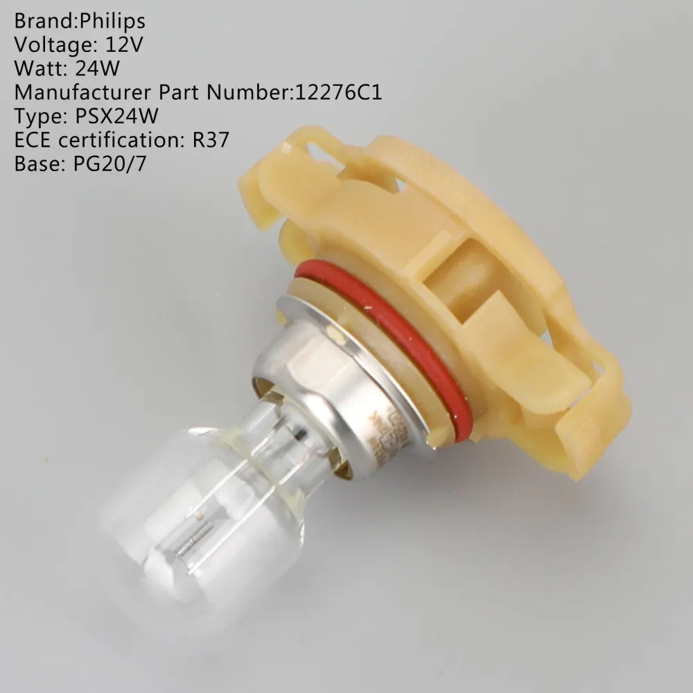 Ampoules auxiliaires Standard pour voiture Philips 12276C1, PSX24W 12V24W PG20/7 générique