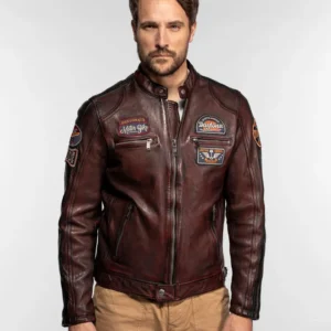 Aniak - Blouson cuir moto vintage