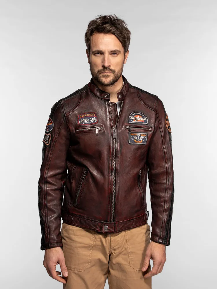 Aniak - Blouson cuir moto vintage
