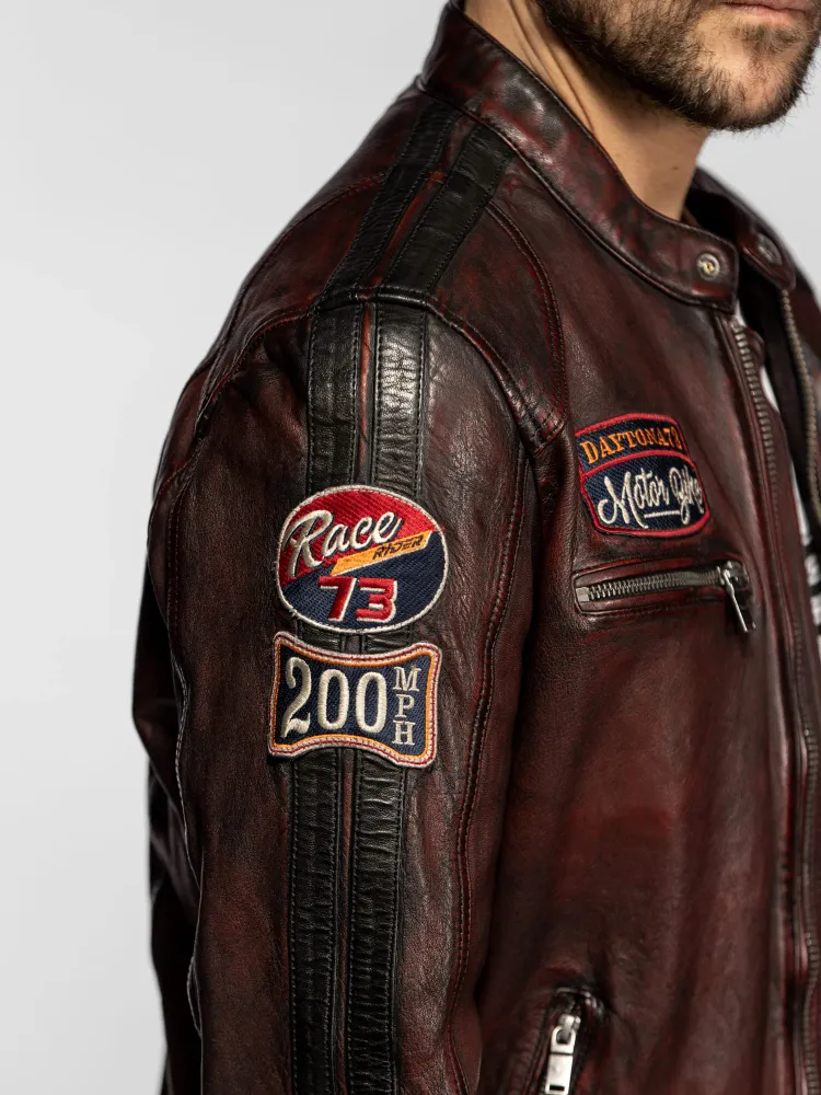 Aniak - Blouson cuir moto vintage
