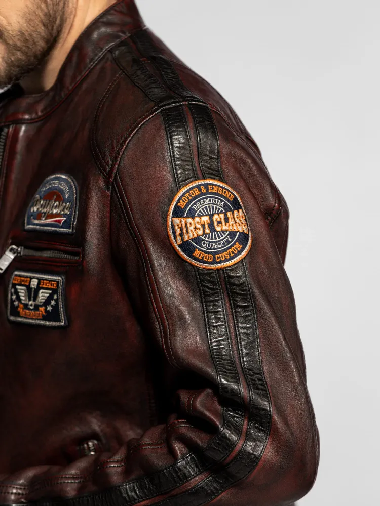 Aniak - Blouson cuir moto vintage
