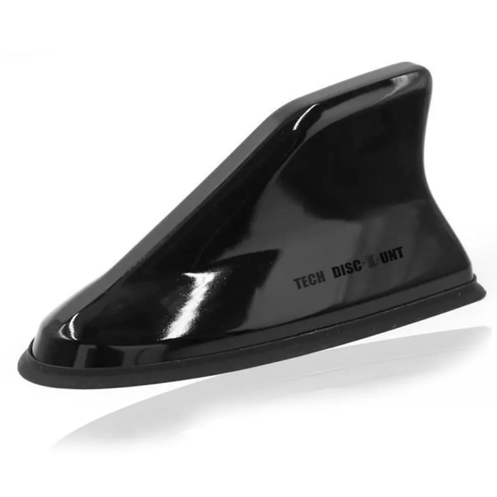 TD® Antenne radio de toit à base adhésive de type aileron de requin noir avec antenne radio de signal décoration de voitur...