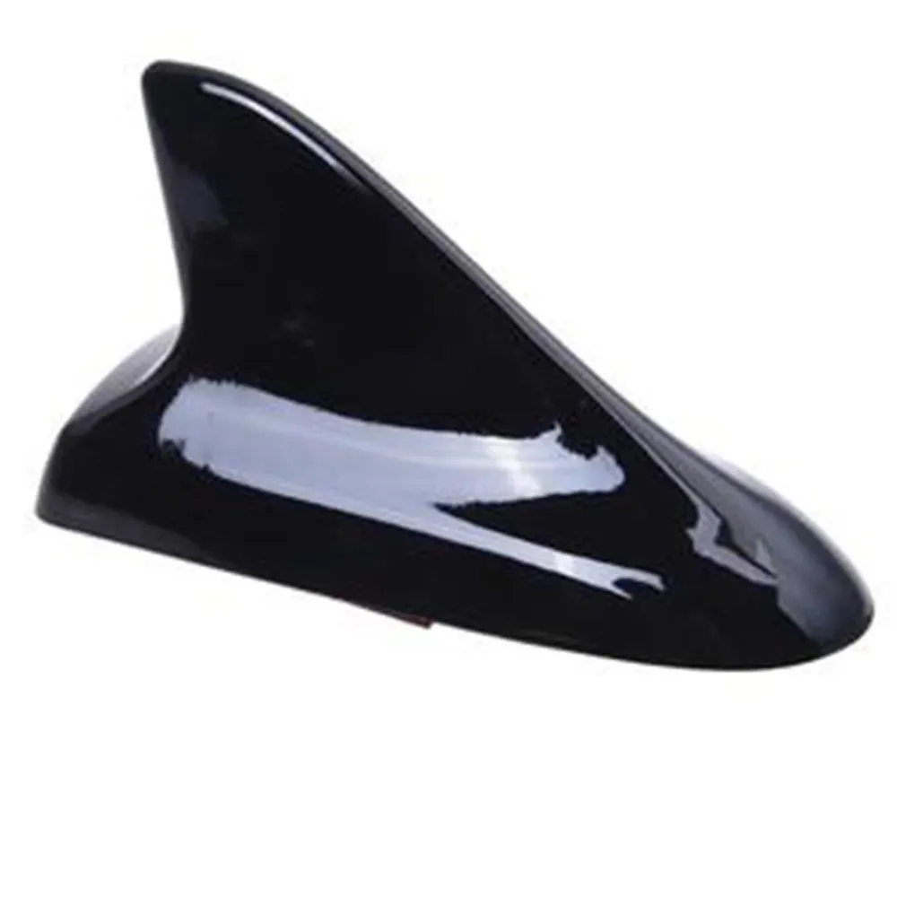 TD® Antenne radio de toit à base adhésive de type aileron de requin noir avec antenne radio de signal décoration de voitur...