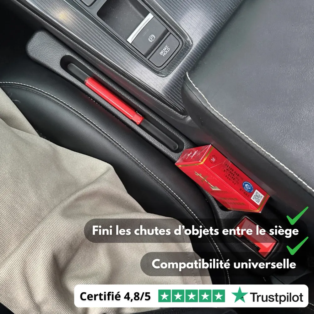 Anti-Chute Objet Voiture – Rebouche Espace entre Siège et Console (2PCS)