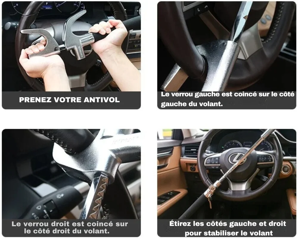 Antivol de Direction Voiture | Protection Totale ®