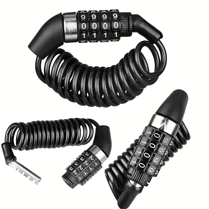 Antivol pour casque de moto DTech / antivol à combinaison pour vélo avec câble spiralé léger