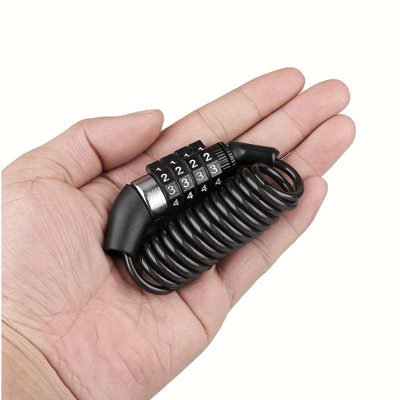 Antivol pour casque de moto DTech / antivol à combinaison pour vélo avec câble spiralé léger