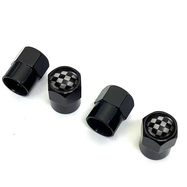 Bouchon de Valve Moto Damier (Pack de 4) Antre du Motard