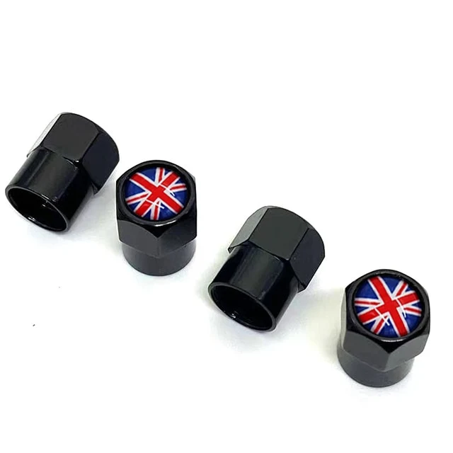 Bouchon de Valve Moto Drapeau Anglais du Royaume-Uni (pack de 4) Antre du Motard