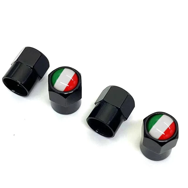 Bouchon de Valve Moto Drapeau Italien (Pack de 4) Antre du Motard