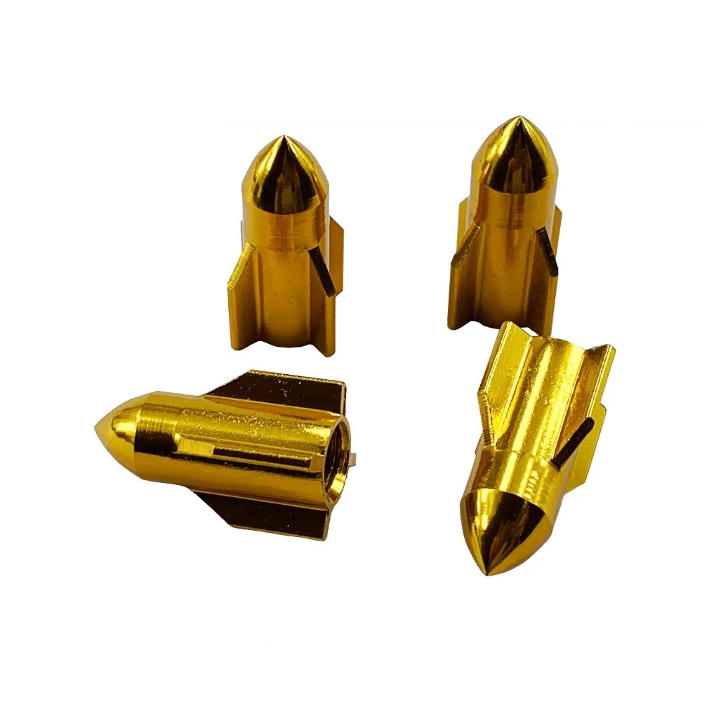 Bouchon de Valve Moto Fusée Gold (Pack de 4) Antre du Motard