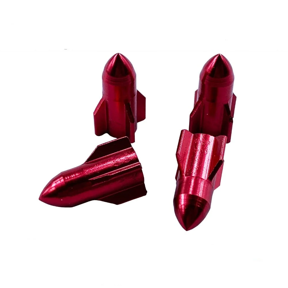 Bouchon de Valve Moto Fusée Rouge (Pack de 4) Antre du Motard