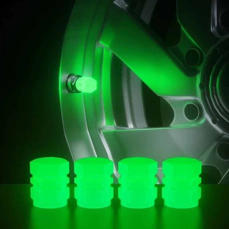 Bouchon de Valve Moto Lumineux Vert (Pack de 4) Antre du Motard