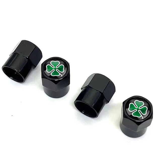 Bouchon de Valve Moto Trèfle à Quatre Feuilles (Pack de 4) Antre du Motard