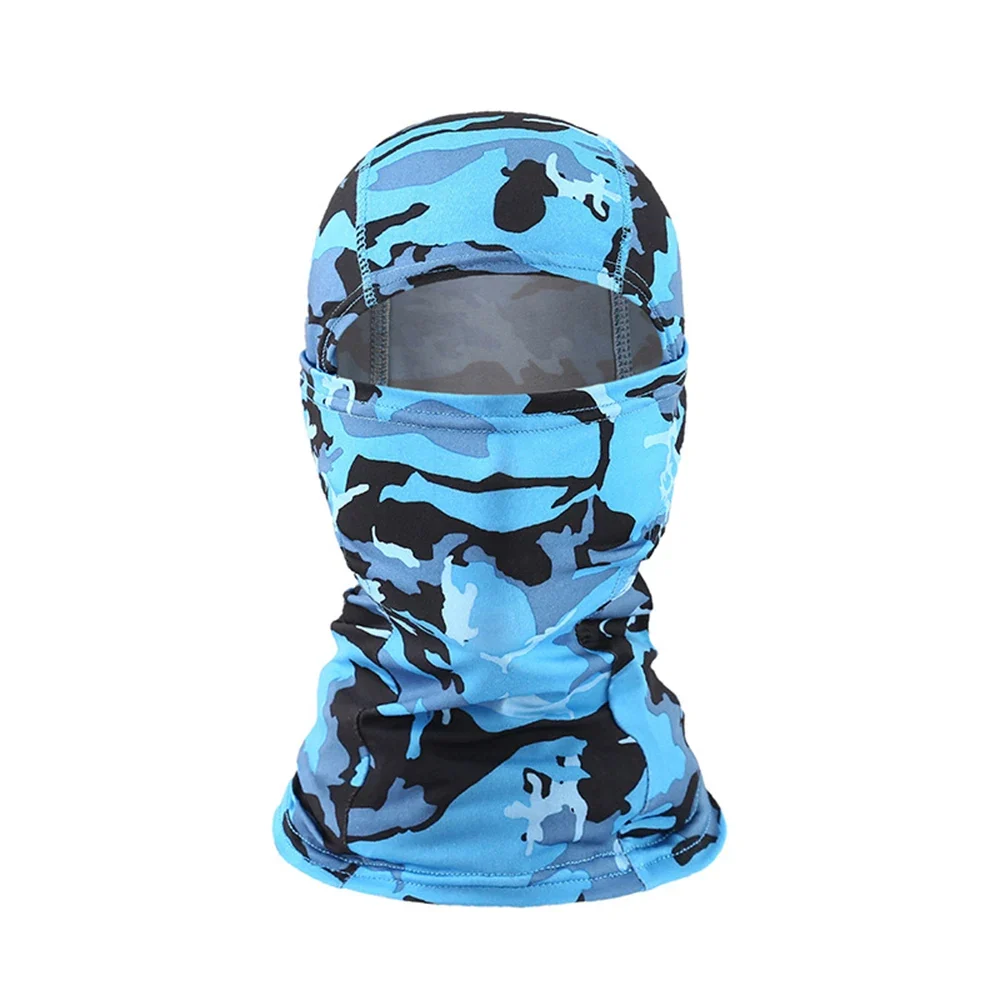 Cagoule Intégrale Moto Camouflage Bleu & Noir Antre du Motard
