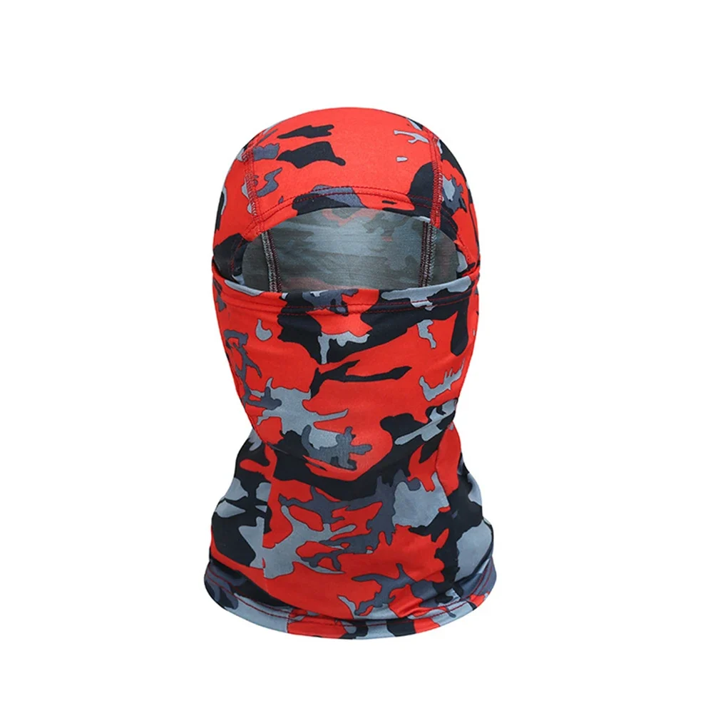 Cagoule Intégrale Moto Camouflage Noir Gris & Rouge Antre du Motard