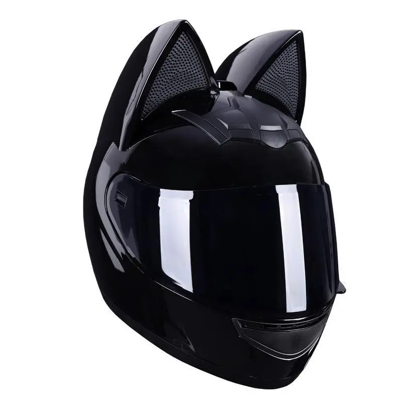 Casque Moto Oreille de Chat Full Black Antre du Motard