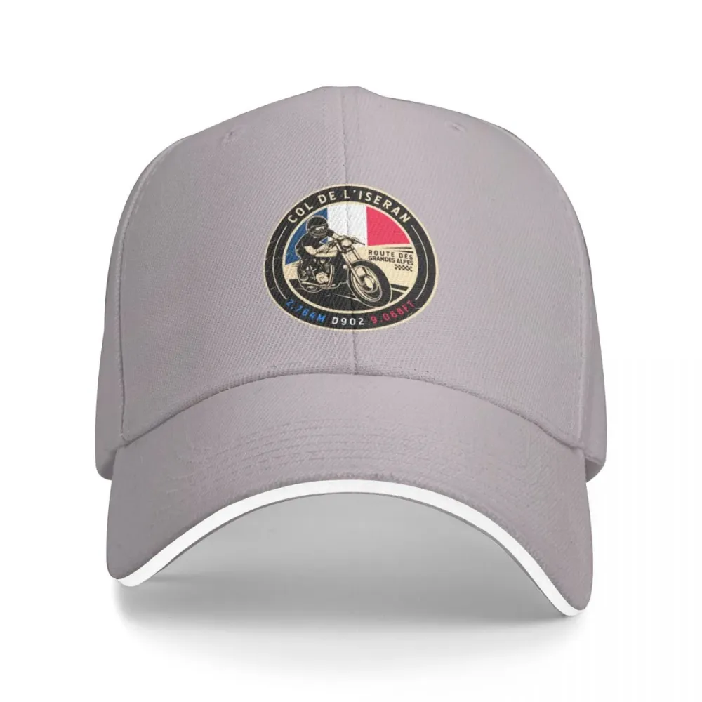Casquette Moto Col de l'Iseran en Gris Antre du Motard