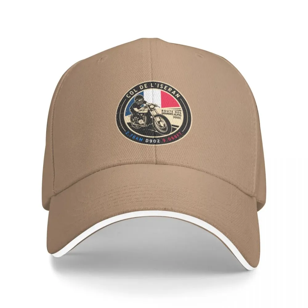 Casquette Moto Col de l'Iseran en Marron Antre du Motard