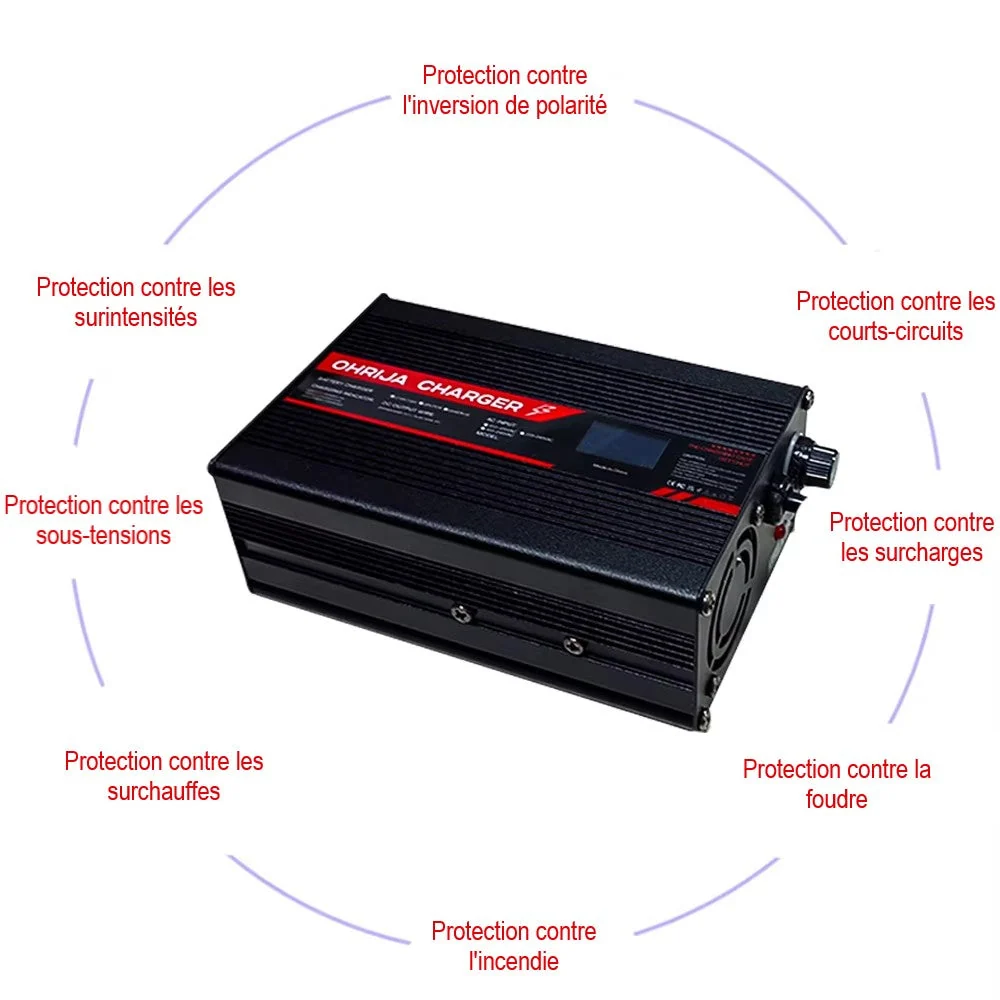Chargeur de batterie de moto 54.6V 5A 220V Antre du Motard
