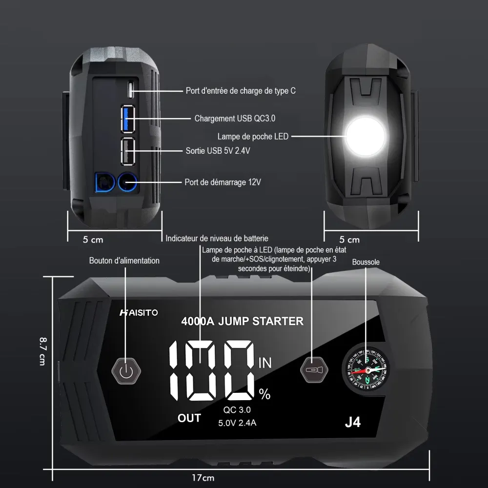 Chargeur batterie pour moto 4000A 12V Antre du Motard