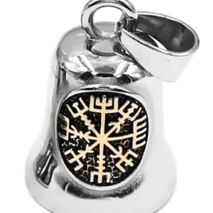 Clochette Moto<br> Boussole Runique Viking Dorée Antre du Motard