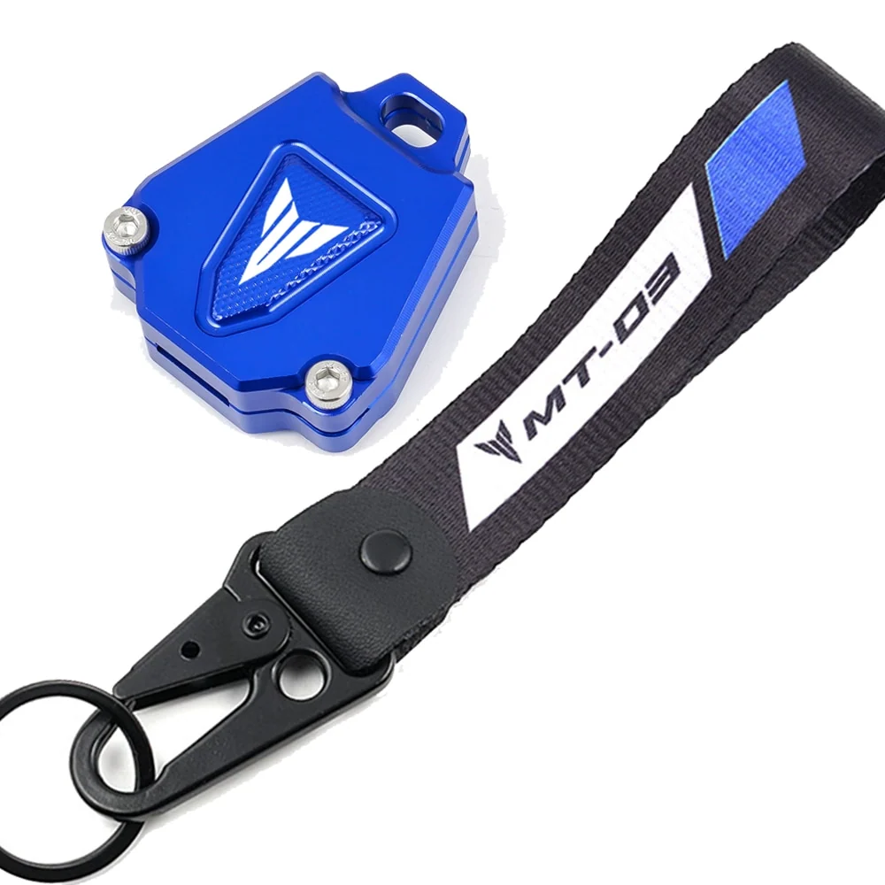 Coque Clé Bleu Moto Pack Sigle (Yamaha) MT-03 avec Porte-Clé Associé Antre du Motard