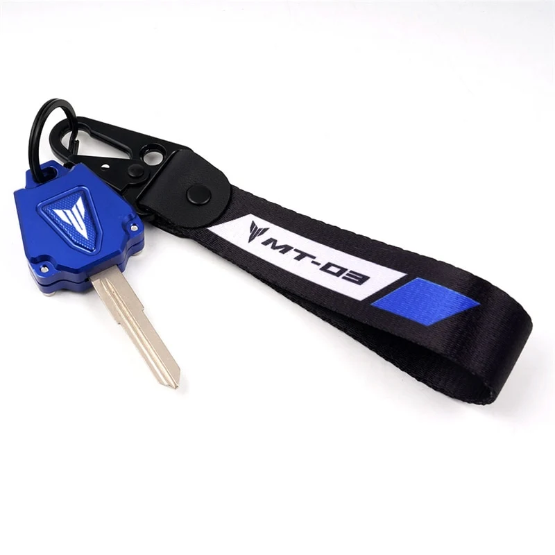 Coque Clé Bleu Moto Pack Sigle (Yamaha) MT-03 avec Porte-Clé Associé Antre du Motard
