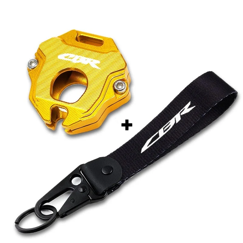 Coque Clé Moto Dorée Pack CBR avec Porte-Clé Associé Antre du Motard