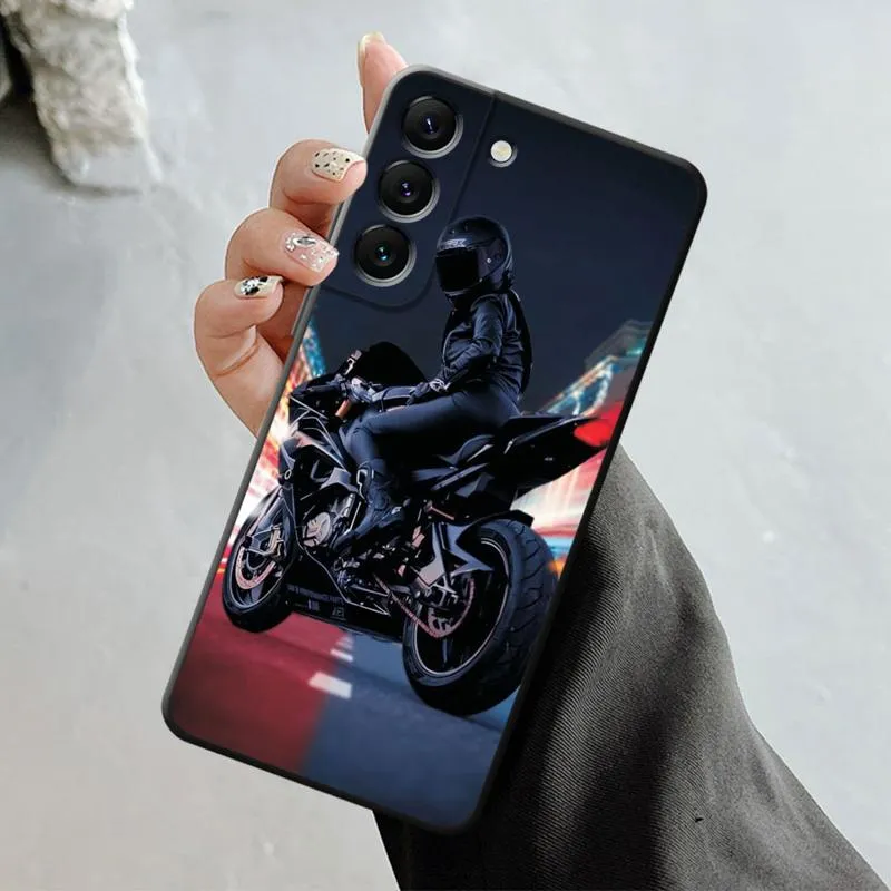 Coque Téléphone Samsung Moto Motarde de Nuit Antre du Motard
