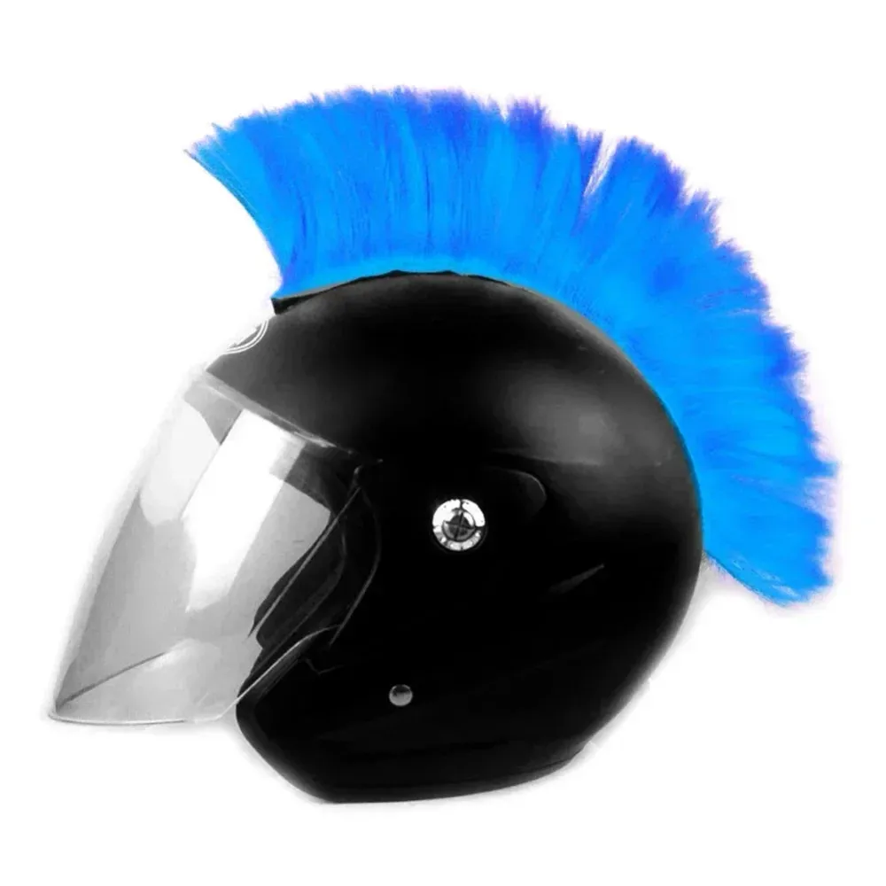 Crête Bleue Mohawk pour Casque Moto Antre du Motard