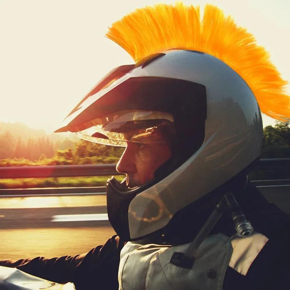 Crête Violette Mohawk pour Casque Moto Antre du Motard