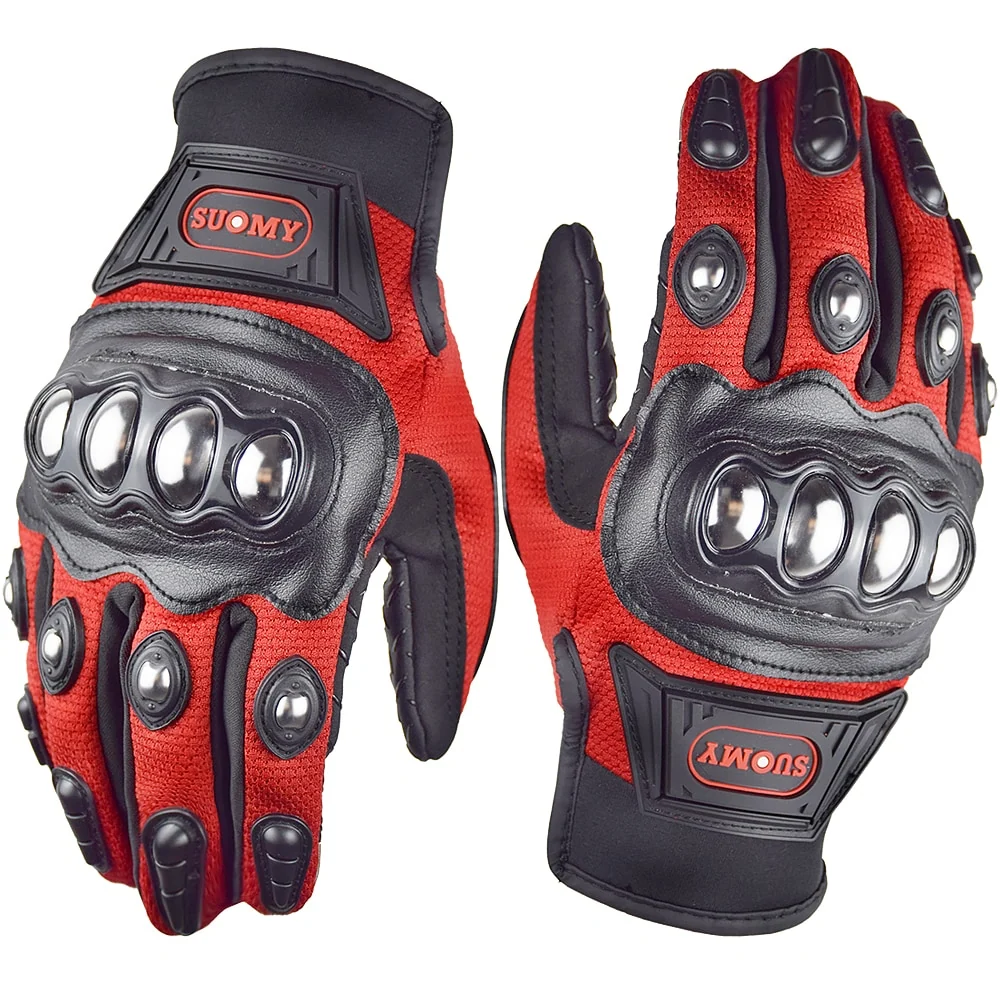 Gant Moto Anti-Chute Tactile Rouge Antre du Motard